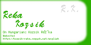 reka kozsik business card